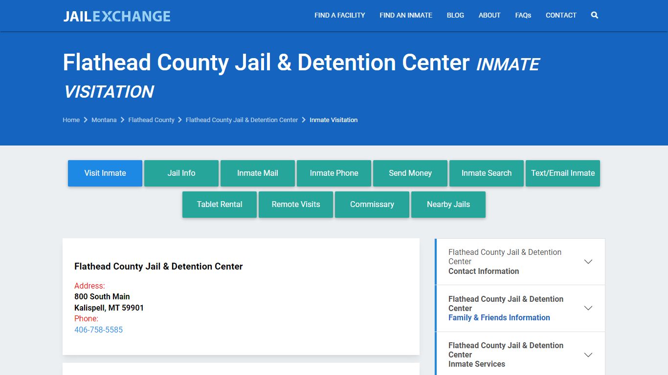 Flathead County Jail & Detention Center Inmate Visitation