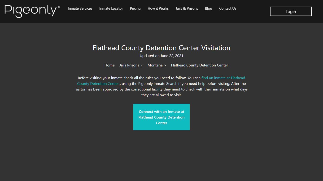 Flathead County Detention Center Visitation | Montana - Pigeonly
